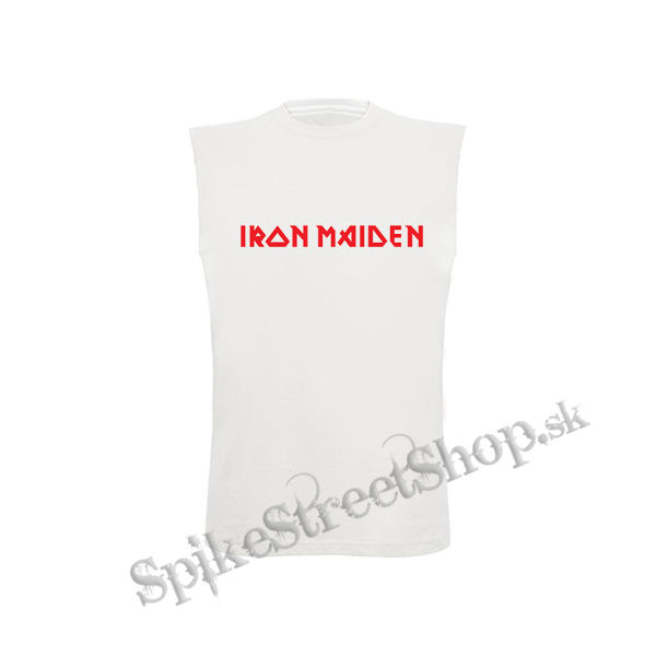 IRON MAIDEN - Red Logo - biele detské tričko bez rukávov