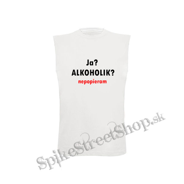 JA ALKOHOLIK - biele detské tričko bez rukávov