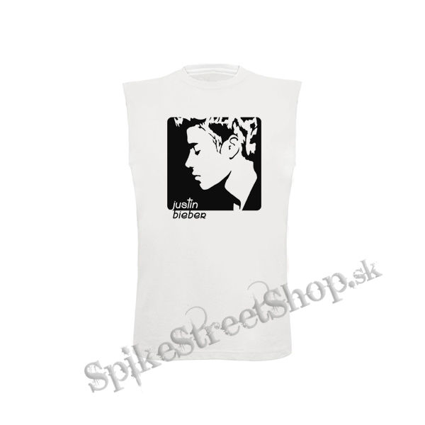 JUSTIN BIEBER - Logo & Portrait Motive 2 (2) - biele detské tričko bez rukávov