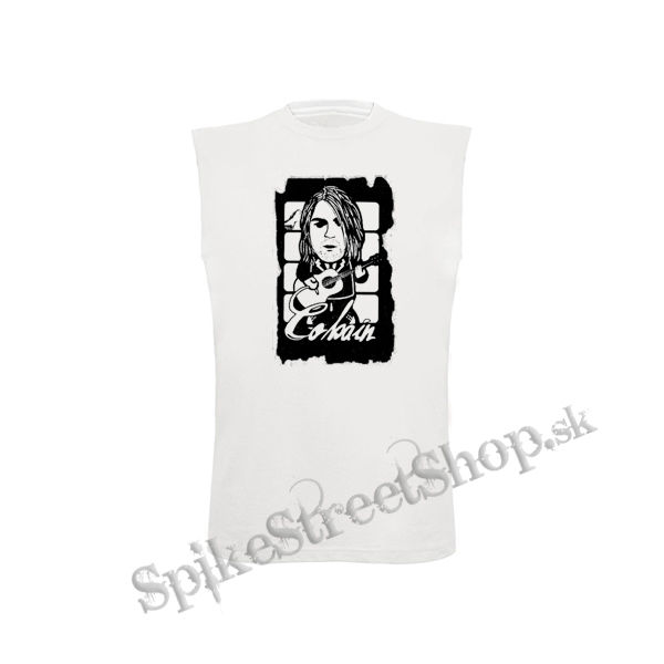 KURT COBAIN - Guitar - biele detské tričko bez rukávov
