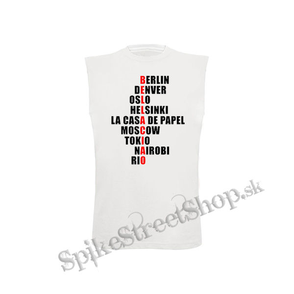 LA CASA DE PAPEL - Bella Ciao Names - biele detské tričko bez rukávov