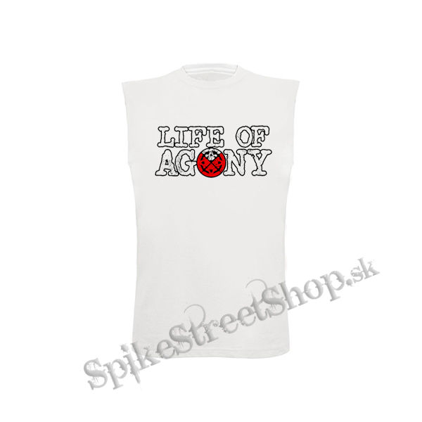 LIFE OF AGONY - Logo - biele detské tričko bez rukávov