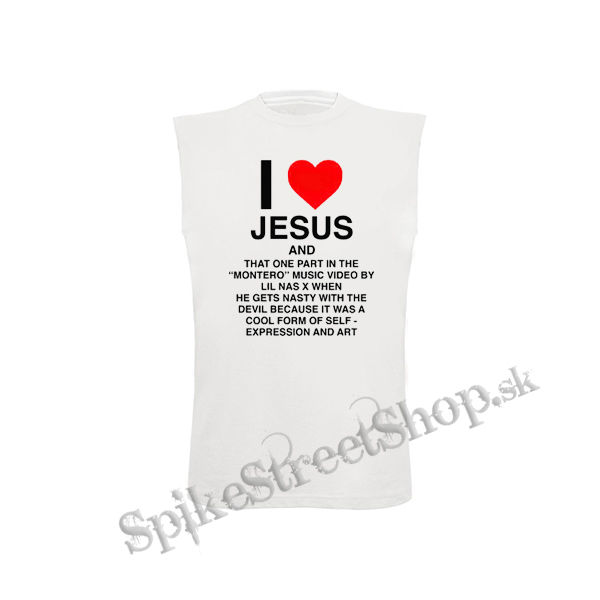 LIL NAS X - I Love Jesus - biele detské tričko bez rukávov