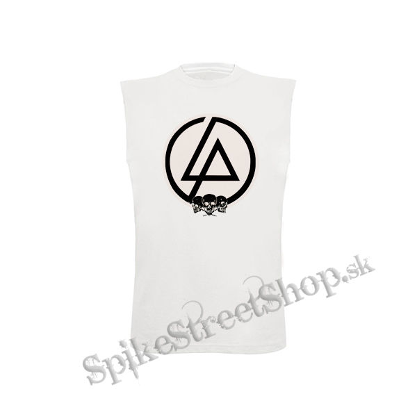 LINKIN PARK - Brown Logo And Skulls - biele detské tričko bez rukávov