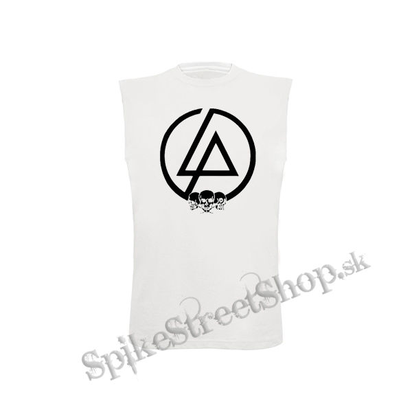 LINKIN PARK - Logo & Skulls  Motive 2 - biele detské tričko bez rukávov