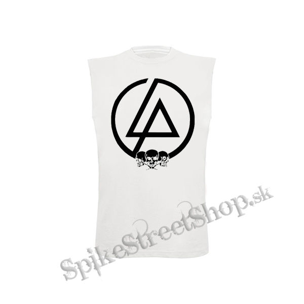 LINKIN PARK - Logo & Skulls - biele detské tričko bez rukávov