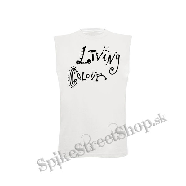 LIVING COLOUR - Logo - biele detské tričko bez rukávov