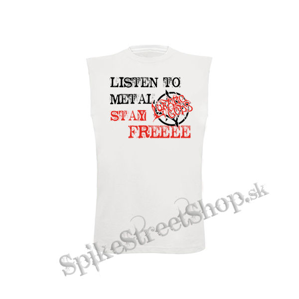 LUNATIC GODS - Listen To Metal Stay Free Motive 1 - biele detské tričko bez rukávov