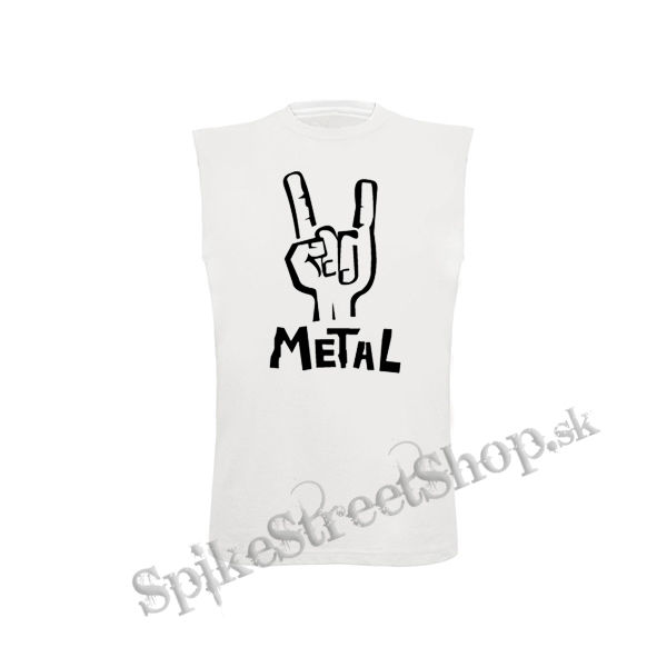 METAL - biele detské tričko bez rukávov