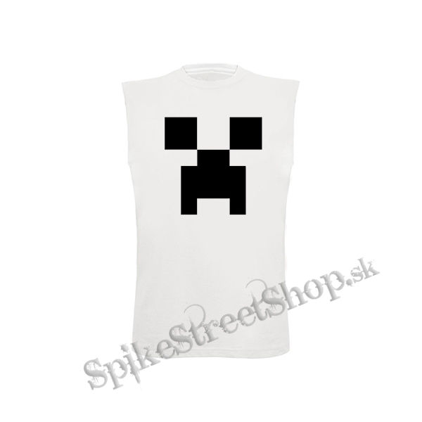 MINECRAFT - Creeper - biele detské tričko bez rukávov