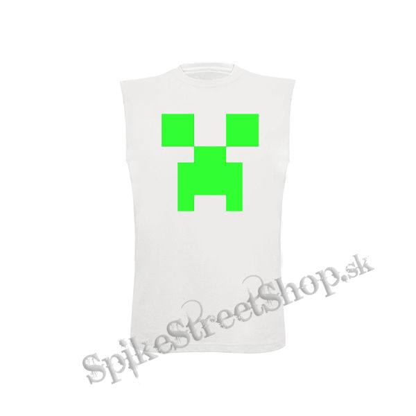 MINECRAFT - Green Creeper - biele detské tričko bez rukávov