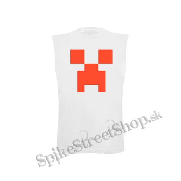 MINECRAFT - Red Creeper - biele detské tričko bez rukávov