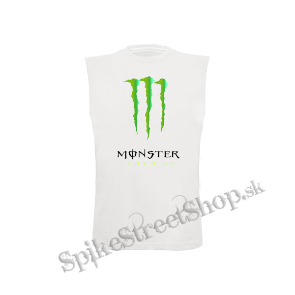 MONSTER ENERGY - Logo - biele detské tričko bez rukávov