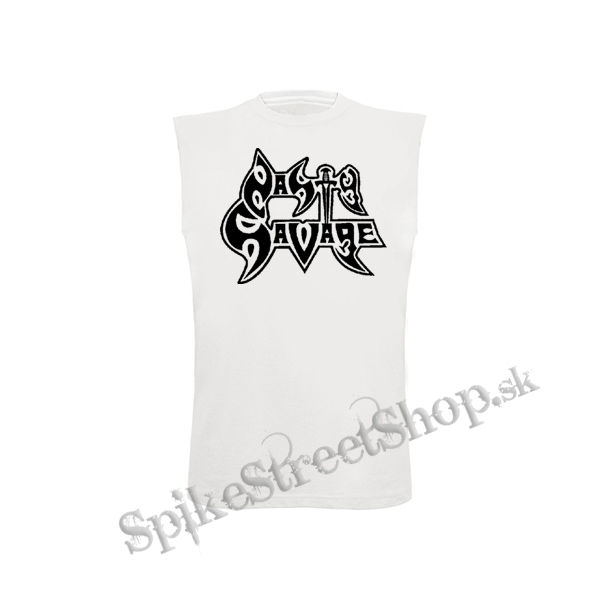 NASTY SAVAGE - Logo - biele detské tričko bez rukávov