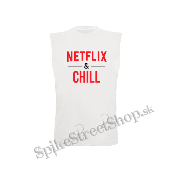 NETFLIX & CHILL - biele detské tričko bez rukávov