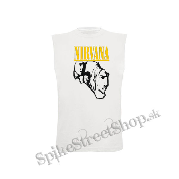 NIRVANA - Yellow Logo Band - biele detské tričko bez rukávov