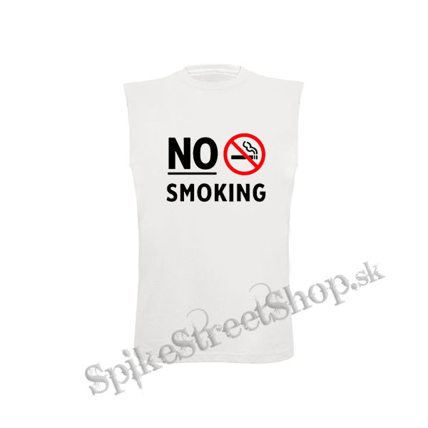 NO SMOKING - Slogan - biele detské tričko bez rukávov