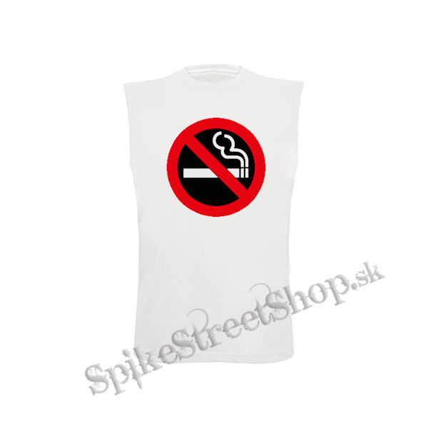 NO SMOKING - biele detské tričko bez rukávov