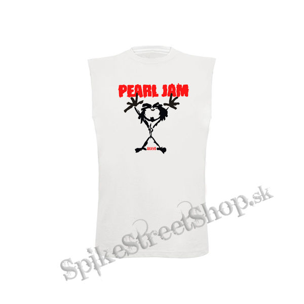 PEARL JAM - Alive Red Black - biele detské tričko bez rukávov