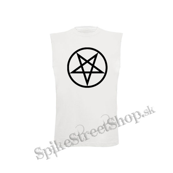 PENTAGRAM - Záporný - biele detské tričko bez rukávov