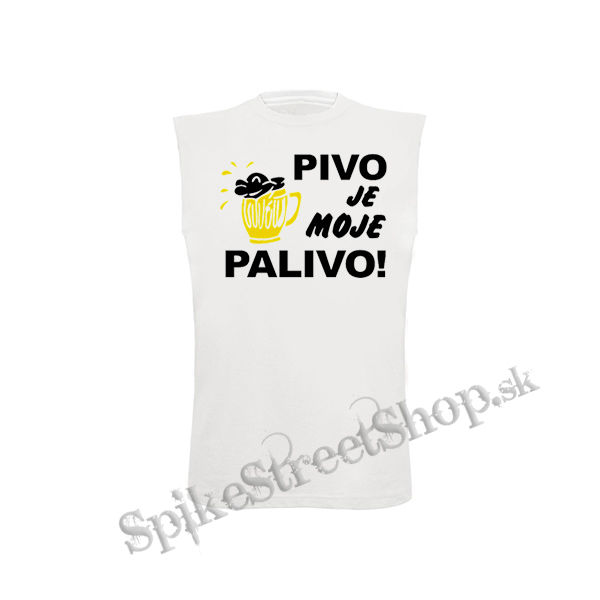 PIVO JE MOJE PALIVO - biele detské tričko bez rukávov