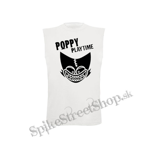 POPPY PLAYTIME - Logo Teeth smile - biele detské tričko bez rukávov