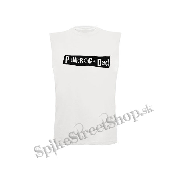 PUNKROCK DAD - biele detské tričko bez rukávov