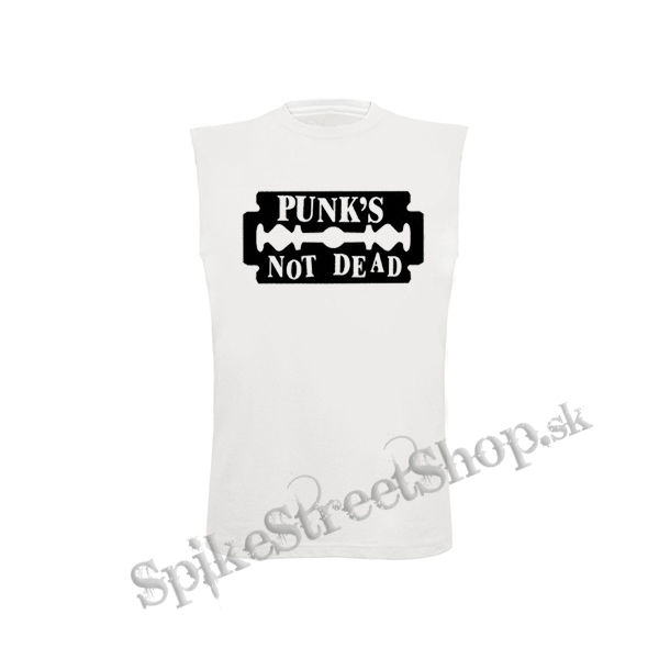 PUNKS NOT DEAD - Žiletka - biele detské tričko bez rukávov