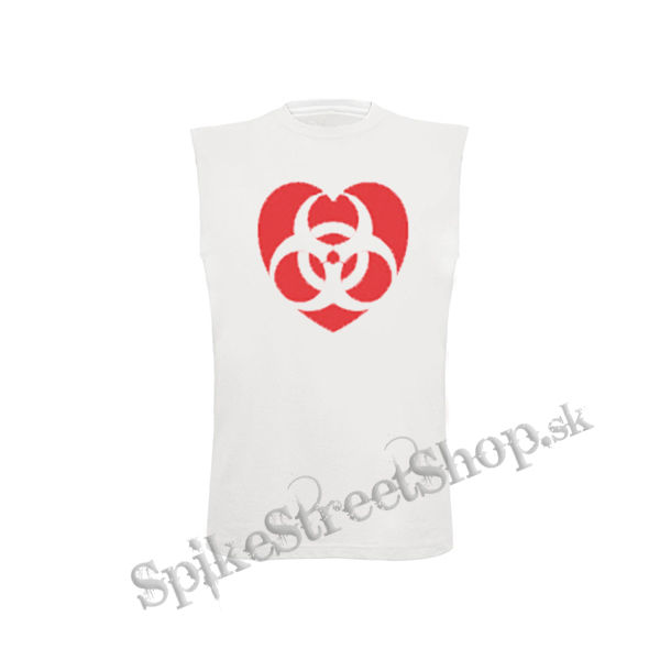 RADIOACTIVE HEART - biele detské tričko bez rukávov
