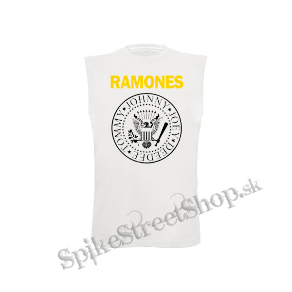 RAMONES - Yellow Logo White Symbol - biele detské tričko bez rukávov