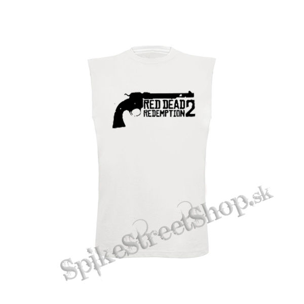 RED DEAD REDEMPTION - Logo Revolver - biele detské tričko bez rukávov