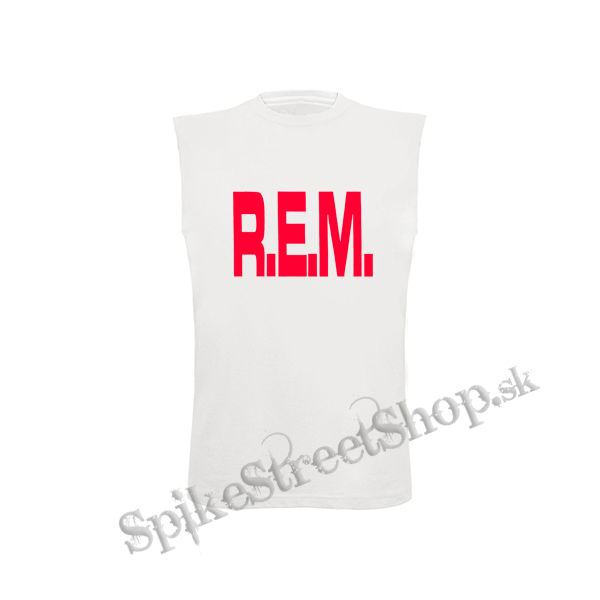 REM - Logo Red - biele detské tričko bez rukávov