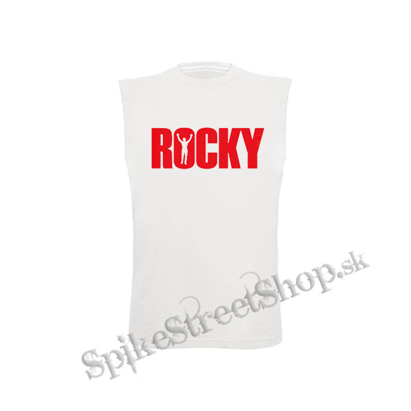 ROCKY - Red Rocky Balboa Movie Logo - biele detské tričko bez rukávov