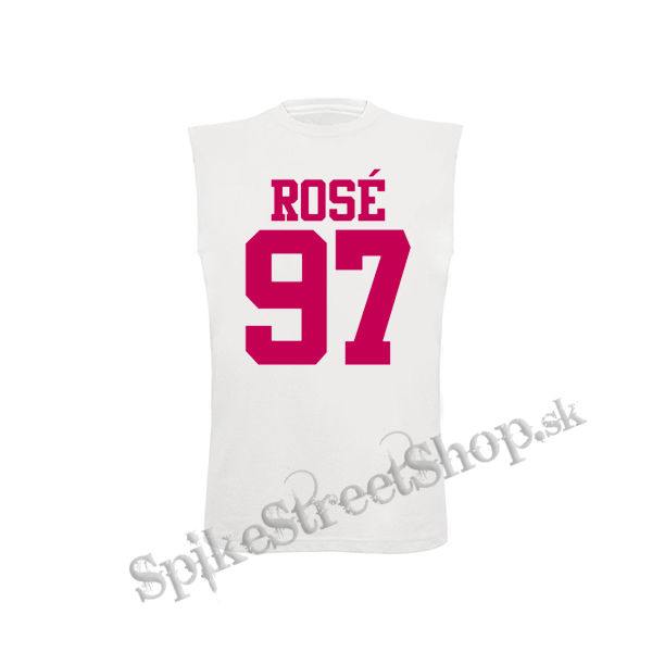 ROSÉ 97 - Pink Logo - biele detské tričko bez rukávov