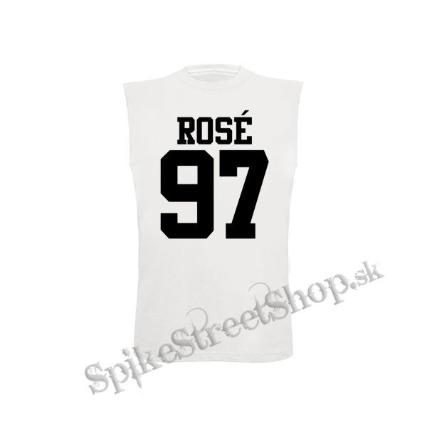 ROSÉ 97 - White Logo - biele detské tričko bez rukávov