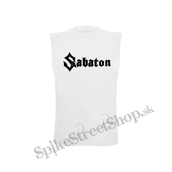 SABATON - Logo CIERNE - biele detské tričko bez rukávov
