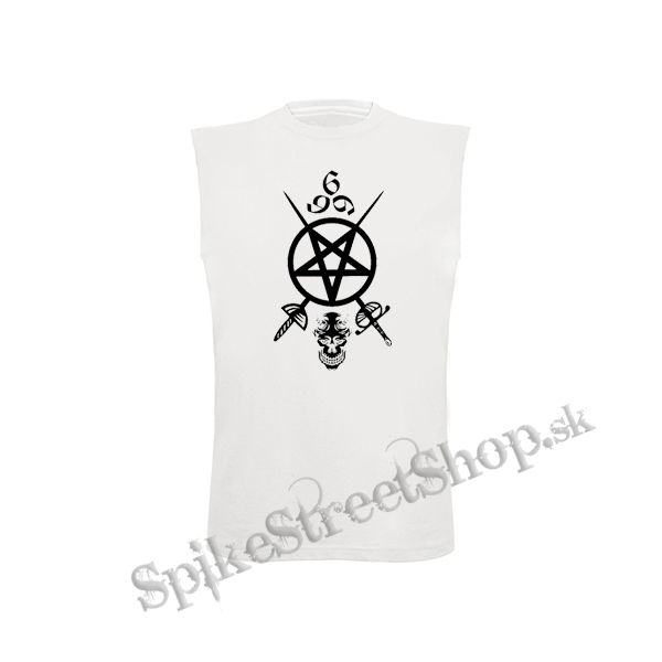 SATHANAS 666 - Swords Motive - biele detské tričko bez rukávov