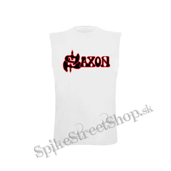 SAXON - Logo - biele detské tričko bez rukávov