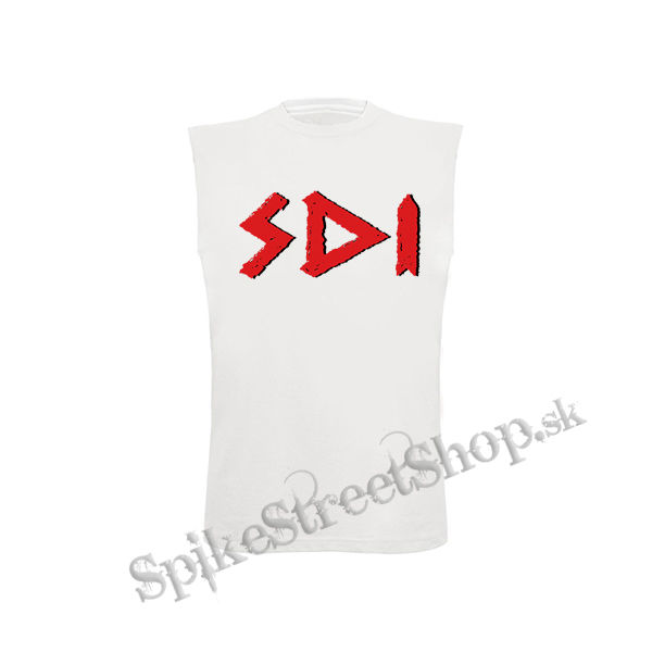 SDI - Logo Red - biele detské tričko bez rukávov