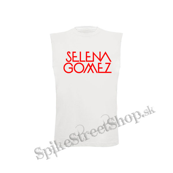 SELENA GOMEZ - Logo Red - biele detské tričko bez rukávov