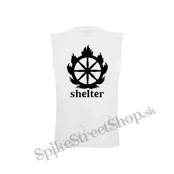 SHELTER - Logo - biele detské tričko bez rukávov