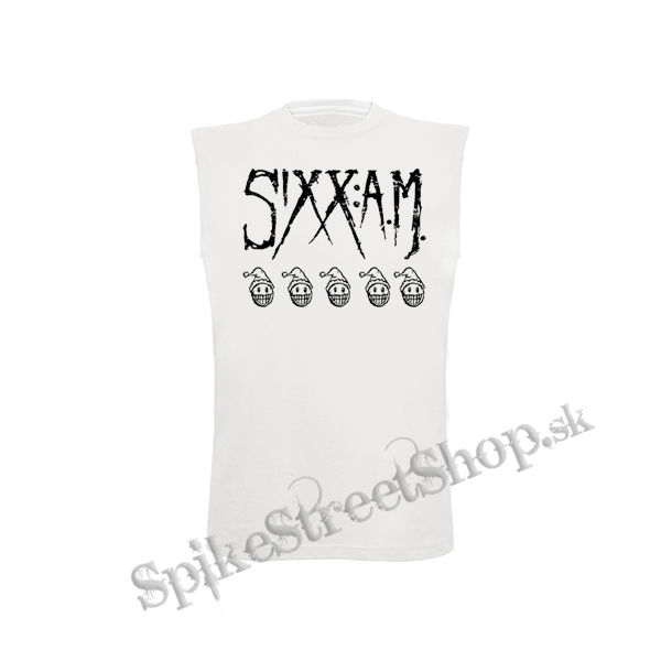 SIXX AM - Logo - biele detské tričko bez rukávov