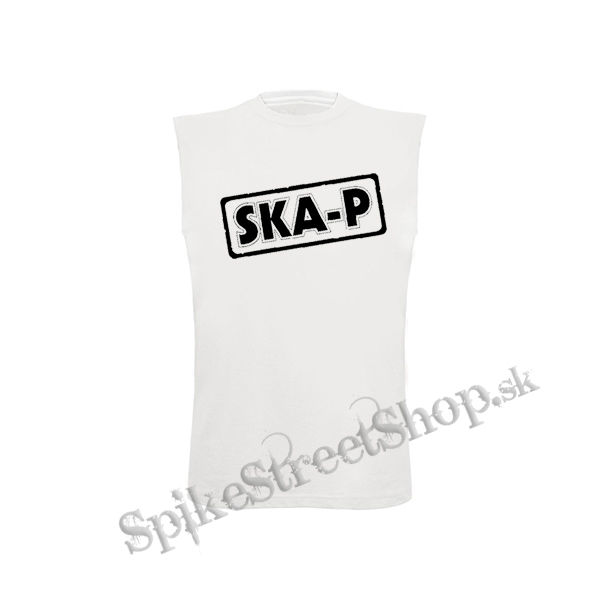 SKA-P - Logo Black - biele detské tričko bez rukávov