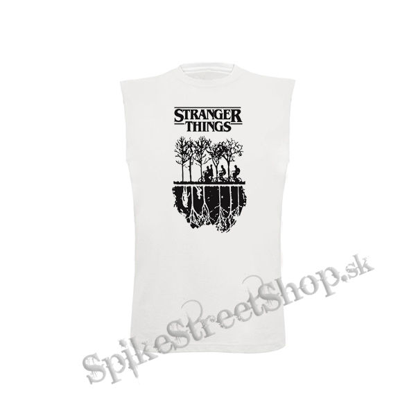 STRANGER THINGS - Upside Down - biele detské tričko bez rukávov