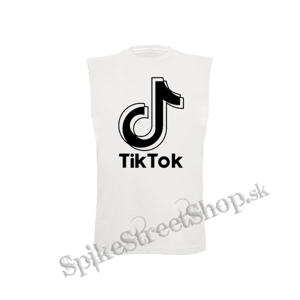 TIK TOK - Double Logo - biele detské tričko bez rukávov