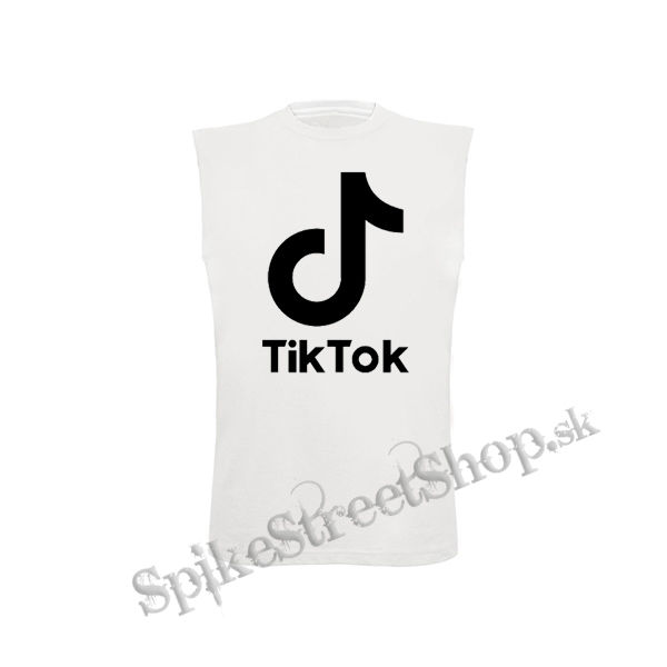 TIK TOK - Logo - biele detské tričko bez rukávov