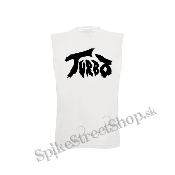 TURBO - Logo Black - biele detské tričko bez rukávov