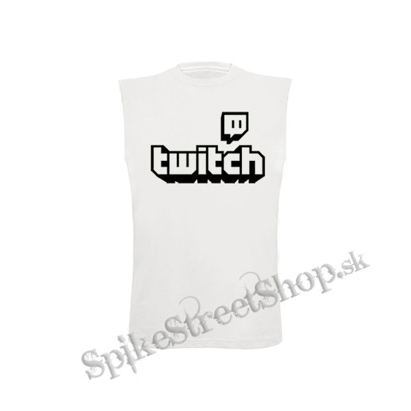 TWITCH - White Logo Sign - biele detské tričko bez rukávov