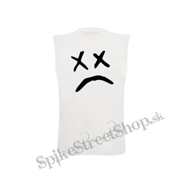 UNHAPPY - biele detské tričko bez rukávov