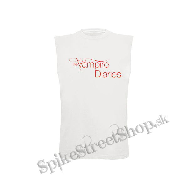 VAMPIRE DIARIES - Red Logo - biele detské tričko bez rukávov